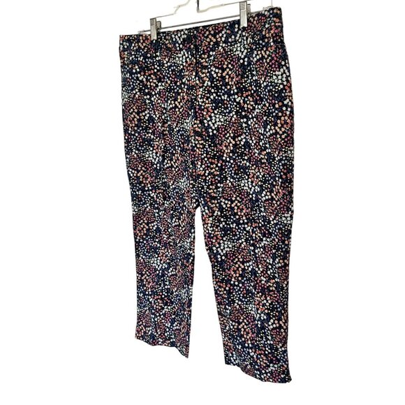 Talbots Womens Cropped Floral Print Flat Front Pants Size 14P - Picture 3 of 8